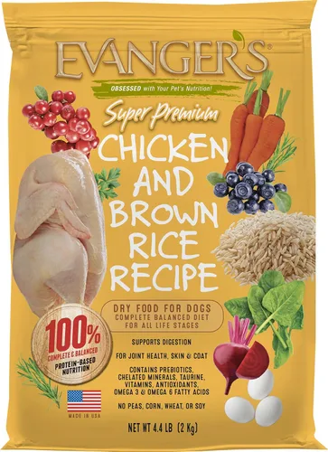 Miniatura 11 de Evanger's Pollo sin granos con batata y calabaza alimento seco para perros – 4.4 libras – Pollo fresco deshuesado, probióticos, omegas 3 y 6, sin