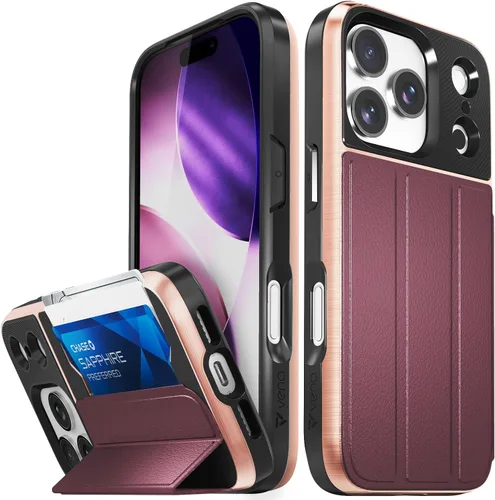 Miniatura 38 de VENA vCommute Funda tipo cartera compatible con Apple iPhone 14 (15.5 cm), funda de cuero con tapa plegable, tarjetero con función de soporte