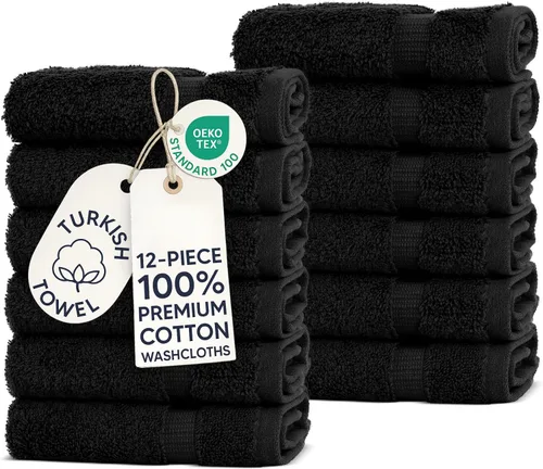 Miniatura 108 de Chakir Turkish Linens - Toallas turcas de 100% algodón, suaves y absorbentes (4 paños, color gris)