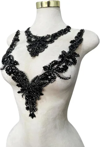 Accesorios de apliques de encaje de diamantes de imitación hechos a mano puros cuentas de costura a mano piedras parches para vestido de novia de