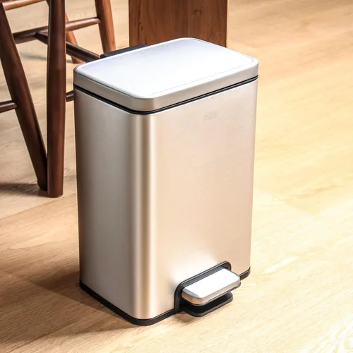 Miniatura 6 de EKO Madison - Basurero de acero inoxidable cepillado de 3.2 galones/12 litros para baño, cubo de basura o cubo de reciclaje, forro