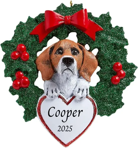 Miniatura 21 de Adornos personalizados para árbol de Navidad 2025 para mascotas, Chihuahua con corona, recuerdo para los amantes de los perros de los cachorros