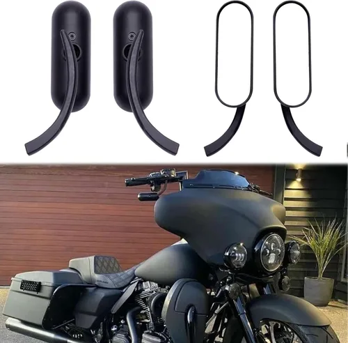8mm 10mm Espejos Mini para Motocicleta Negros Compatibles con Honda Suzuki Harley Road King Street Electra Glide Road Glide Dyna Softail Retrovisor