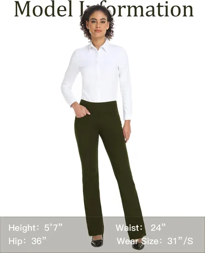 Miniatura 75 de Safort Pantalones de yoga con entrepierna de 28" 30" 32" 34"más amplios en la parte inferior para botas altas, 4 bolsillos, UPF50+