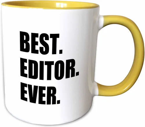 Miniatura 13 de 3dRose mug_179777_4 Best Editor Ever - divertido regalo de orgullo de trabajo para el mejor trabajo de edición del mundo, taza negra de dos tonos