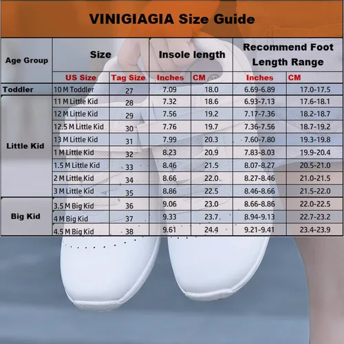 Miniatura 4 de VINIGIAGIA Zapatos de animación blancos para niños y niñas, para competición de porristas, atletismo, caminar, tenis, deportes, gancho y bucle