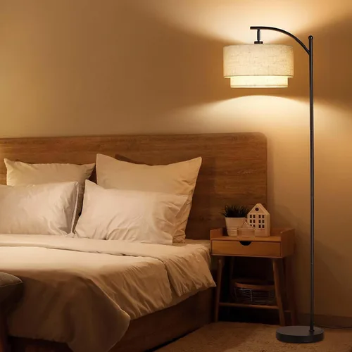 Miniatura 6 de Lámparas de pie SUNMORY para sala de estar con bombilla LED de 12W, lámpara de pie de arco con 3 temperaturas de color, lámparas de pie modernas