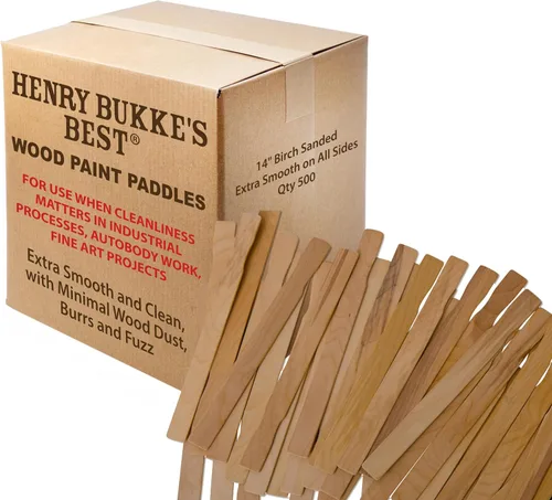 Miniatura 2 de Henry Bukke's Best Birch Paint Sticks, paquete de 50, 14 pulgadas, limpio y suave para proyectos de automoción, industrial, belleza, arte