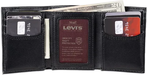 Miniatura 5 de Levis Mens Trifold Wallet-Sleek and Slim Includes Id Window and Credit Card Holder