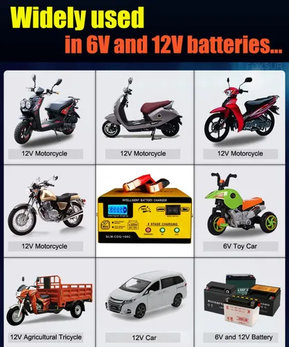 Miniatura 4 de Cargador de batería para auto de 6V y 12V, cargador de goteo inteligente de 15A, mantenedor, cargador de batería de ciclo profundo con reparación