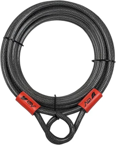 Miniatura 14 de BV Candado de seguridad de cable resistente de 4 pies con bucles – Cable de alambre trenzado de acero extra grueso de 10 mm (3/8"), resistente a