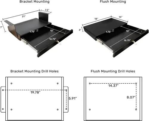 Miniatura 2 de Stand Up Desk Store cajón deslizante para colocar debajo del escritorio, espacio de almacenamiento y organización para escritorios de pie