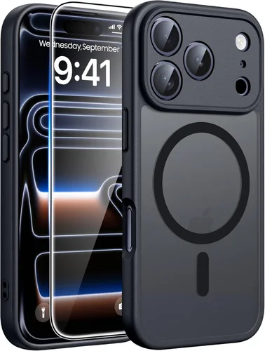 Miniatura 39 de FNTCASE Funda para iPhone 13 Pro: Fundas magnéticas translúcidas mate delgadas con protector de pantalla de vidrio templado