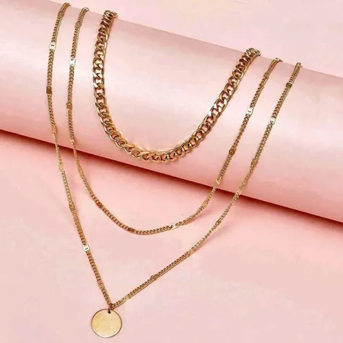 Miniatura 8 de ASCOMY Collares en capas para mujer, delicado collar de oro chapado en oro de 14 quilates, collar de espiga para mujer, collar de cruz de perlas