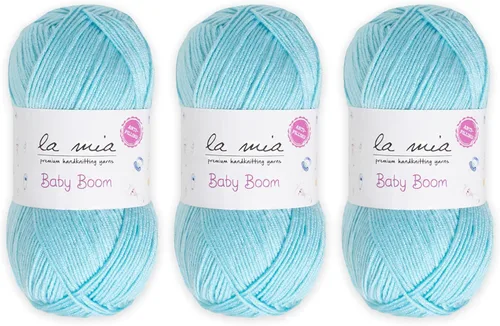 Miniatura 16 de 1 madeja La Mia Baby Boom, hilo acrílico 100% antipilling para tejer y ganchillo para tejer y ganchillo, 3.53 oz (3.5 onzas) / 820.2 ft