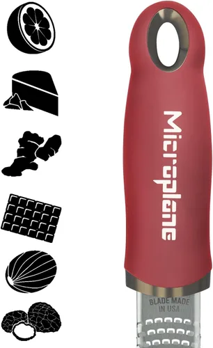 Miniatura 2 de Premium Classic Series Zester - Rojo granada Herramienta de limón Zester, queso duro y rallador de verduras Para cítricos, queso parmesano, ajo
