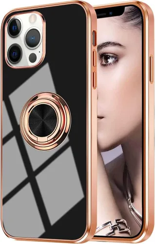 Miniatura 17 de Funda para iPhone 11 Pro con anillo, anillo de rotación de 360 grados integrado con soporte de anillo de rotación de 360 grados con chapado Gris