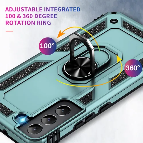 Miniatura 4 de Vaki Funda para Samsung Galaxy S22 5G con protector de pantalla integrado de grado militar, cubierta dura y resistente, funda resistente para Galaxy