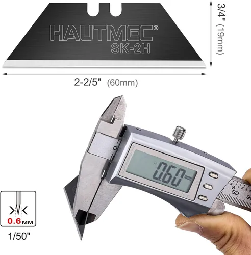 Miniatura 4 de HAUTMEC SK2H HT0265 - Cuchillas de corte de caja con dispensador de seguridad y revestimiento negro resistente al óxido, cuchillas de repuesto ultra