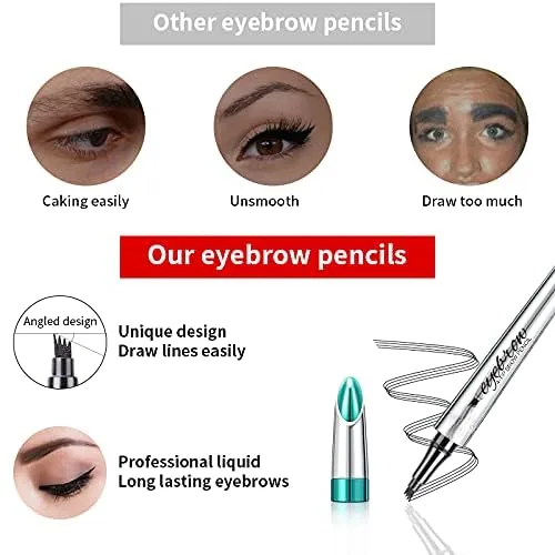 Miniatura 7 de Lápiz microblading para cejas, maquillaje de ojos, micro 4 puntos para levantar y arrebatar cejas de larga duración, impermeable, cabello natural 01
