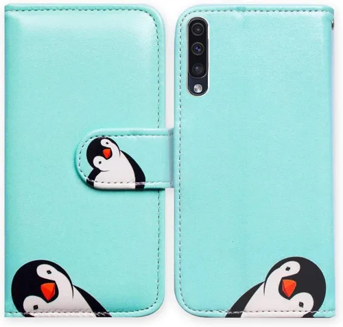 Miniatura 22 de Bcov Funda para Galaxy A50, color verde pájaro negro con tapa y ranura para tarjeta de crédito, soporte para tarjeta de identificación con función