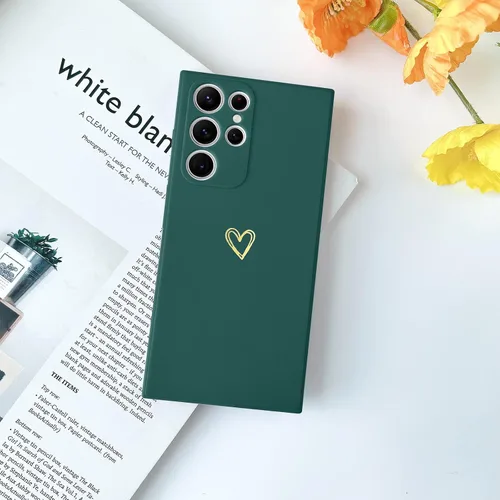 Miniatura 7 de Wirvyuer Funda para Samsung Galaxy S22 Ultra, bonita funda delgada a prueba de golpes con soporte de carga inalámbrica y protección, verde