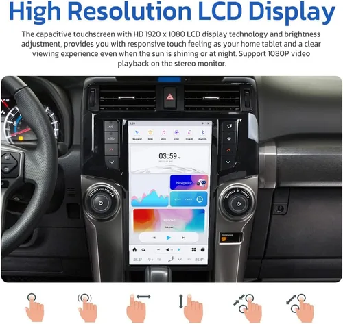 Miniatura 6 de aoonav 13.6 pulgadas Android 13 Car Stereo Radio Actualización para Toyota 4Runner 2009-2018 Reproductor de video multimedia navegación GPS 1080P