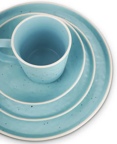 Miniatura 3 de Stone Lain Elena Stoneware - Juego de vajilla redonda de 16 piezas, color azul, 16 piezas, servicio para 4