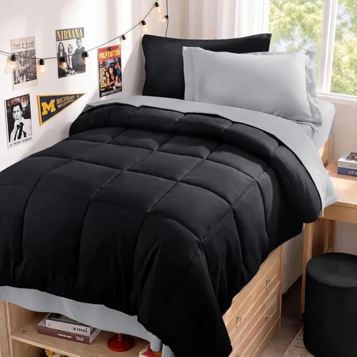 Miniatura 68 de JOLLYVOGUE Juego de edredón individual XL, cama ultrasuave en una bolsa, tamaño individual XL, 5 piezas, juego de ropa de cama certificado Oeko-TEX