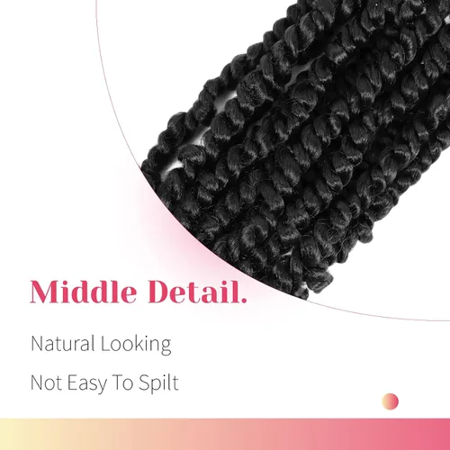 Miniatura 6 de BOHOBABE Pelo de ganchillo pretrenzado Passion Twist de 6 pulgadas, cabello trenzado de ganchillo Passion Twist preenrollado corto, 8 paquetes