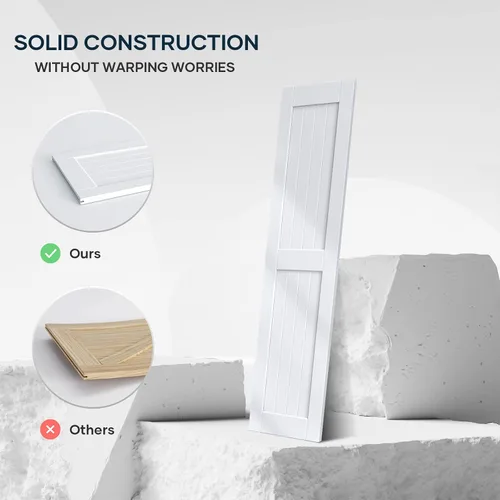 Miniatura 6 de EaseLife: puerta de granero blanca de 24 x 84 pulgadas con kit de herrajes deslizantes de 4 pies incluido y manija, puerta de madera maciza cubierta