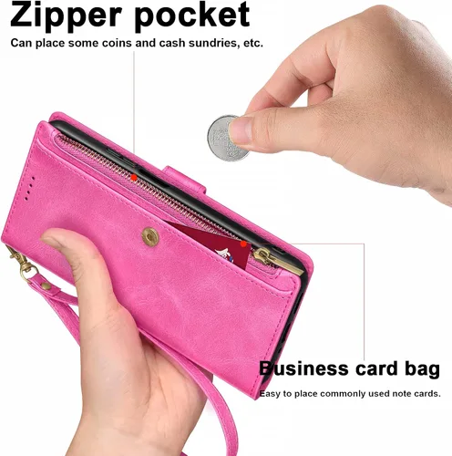 Miniatura 4 de Antsturdy Funda compatible con Motorola Moto G Pure 2021 con tarjetero para mujeres y hombres, funda de teléfono con bloqueo RFID, piel sintética, a