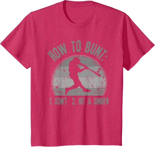 Miniatura 78 de Cómo Bunt Don't Hit A Dinger - Camiseta divertida de béisbol y sóftbol, Negro, S