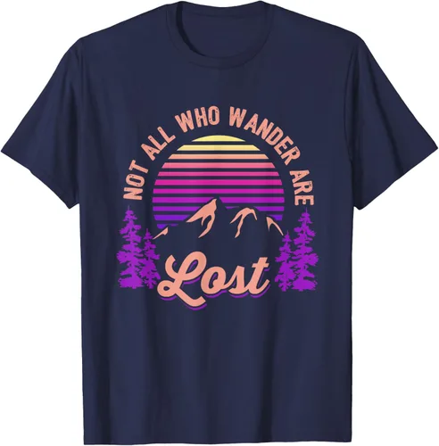 Miniatura 50 de Not All Who Wander Are Lost Vintage Mountains - Camiseta de senderismo, Negro, S