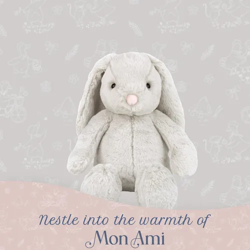 Miniatura 4 de MON AMI Sterling Bunny - Conejo de peluche de 13 pulgadas para niños y niñas, juguete de peluche suave, compañero para acurrucarse, decoración