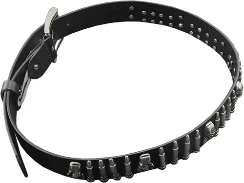 Miniatura 7 de Cool Mens Bullet Skull Stud Punk Rock Biker cinturón de cuero real cintura726146236614