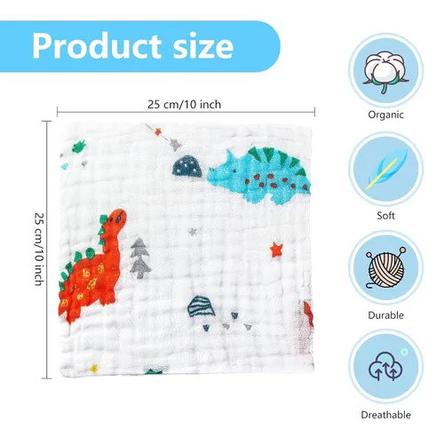 Miniatura 8 de Paños de muselina para bebé, toallas y paños para recién nacidos, artículos esenciales imprescindibles para lavar ropa suave para bebé, paños