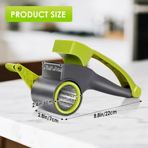 Miniatura 5 de MASTERTOP Rallador de queso, rallador de queso giratorio de mano con 4 tambores de acero inoxidable, ralladores de cocina con manivela para queso