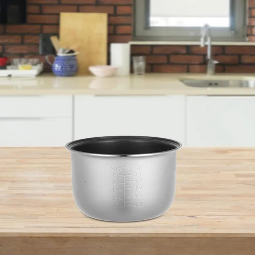 Miniatura 9 de STOBAZA Olla a presión eléctrica antiadherente de repuesto para olla interior de aleación de aluminio, revestimiento de olla arrocera de 7.08 x 7.08