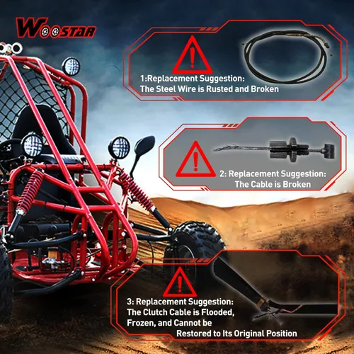 Miniatura 6 de WOOSTAR Cable de embrague de 40.16" con ajustador de reemplazo para moto de cross 125cc 150cc 200cc 250cc, ATV de 4 ruedas, quad, buggy arenoso