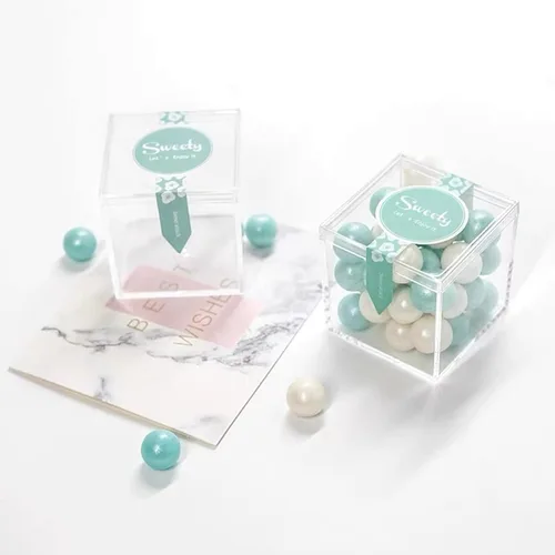 Miniatura 9 de KissYou Caja de acrílico con tapa, caja de exhibición transparente, 8 piezas de plástico cuadrado cubo transparente, caja de almacenamiento