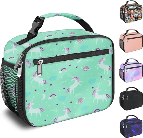 Miniatura 12 de Lonchera para niños y niñas, bolsa de almuerzo aislada duradera, lonchera para niños, bolsa de almuerzo para la escuela, azul oscuro