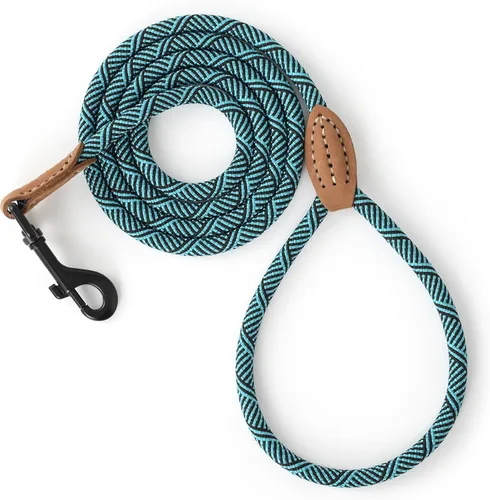 Miniatura 9 de Mile High Life Correa para perro de cuero premium Correa de cuerda resistente Asa de cuero Cierre fuerte de aleación de zinc Perros Mango