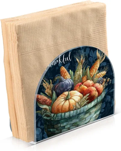 Miniatura 12 de Servilletero de otoño de gnomo negro para mesa, dispensadores de pañuelos acrílicos, servilleteros de cóctel para bodas, fiestas, eventos