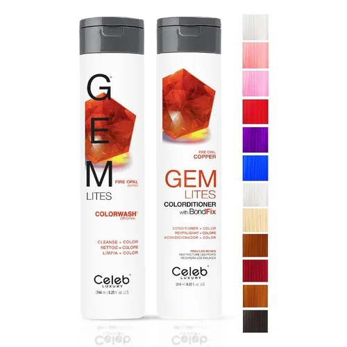 Celeb Luxury Intense Color Depositing Colorwash Shampoo + BondFix Rebuilder, tinte vegano para el cabello, a base de plantas de origen sostenible,