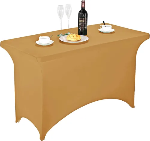 Miniatura 90 de FORLIFE - Funda de mesa de elastano, mantel ajustado de 4 pies para mesas rectangulares, funda elástica para patio, universal para bodas, banquetes