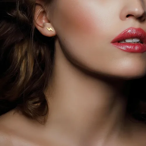 Miniatura 4 de Shcyee Aretes de plata de ley 925 con diseño de rayos para mujeres y hombres, hipoalergénicos, para uso diario, joyería de regalo