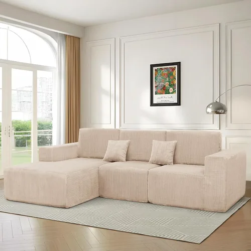 Sofás deshuesados de 111 pulgadas para sala de estar, sofá de nube de 3 piezas, sofá modular modular profundo seccional, sofás comprimidos para sala