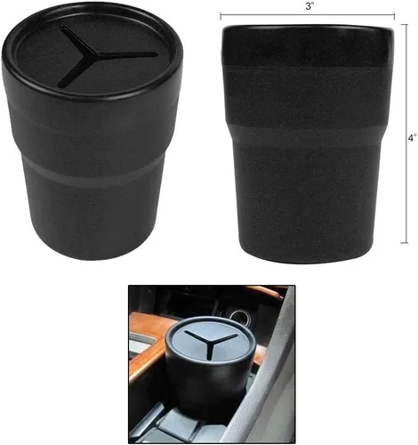 Miniatura 2 de JAVOedge Paquete de 2 soportes negros para almacenamiento de automóvil, para bolígrafos, monedas, dinero en efectivo, cabe en portavasos
