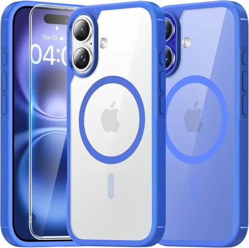 Miniatura 135 de TAURI Funda magnética 2 en 1 transparente para iPhone 14 Pro, compatible con Magsafe [no amarillenta] con protector de pantalla, protección de grado